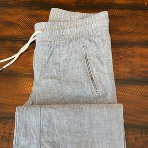 Athleta wide-leg linen drawstring pants.